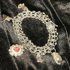 Vintage sterling Charm Bracelet with 5 charms